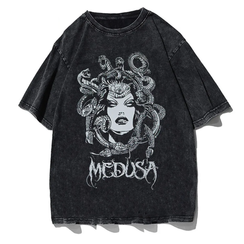 Gothic Dark Graphic T-Shirt Women Oversized Harajuku Punk Streetwear