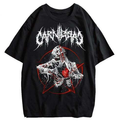 Gothic Demon Anime Print T-Shirt Women Y2K Harajuku Streetwear