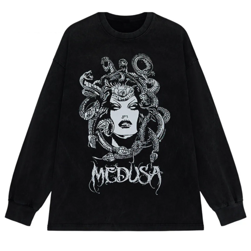 Gothic Dark Graphic T-Shirt Women Oversized Harajuku Punk Streetwear