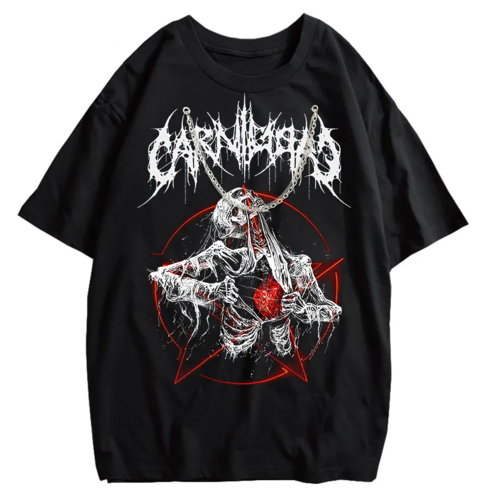 Gothic Demon Anime Print T-Shirt Women Y2K Harajuku Streetwear
