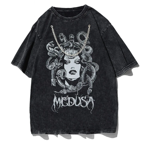Gothic Dark Graphic T-Shirt Women Oversized Harajuku Punk Streetwear