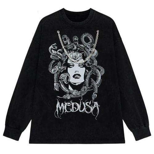 Gothic Dark Graphic T-Shirt Women Oversized Harajuku Punk Streetwear