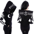 Women Hoodies Gothic Punk Moon Letter Print Sweatshirts 2018 Autumn